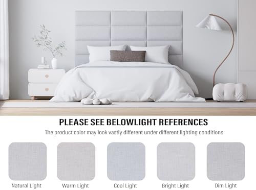 Peel and Stick Upholstered Headboard Queen Size, 9 Panels