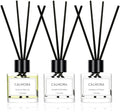 CALMORA Flameless Diffuser for Home, 3-Pack 50ml (1.7fl Oz) Essential Oil Reed Diffuser Set with 15 Sticks | Room Air Freshener for Bedroom, Bathroom for Women Men