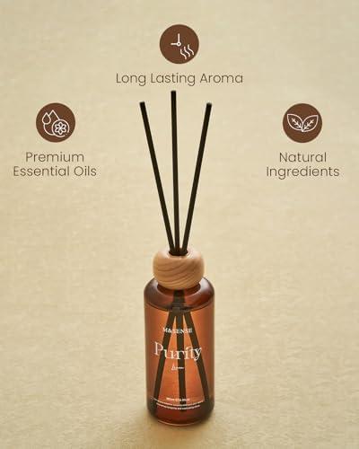 M&SENSE Reed Diffuser Set, Linen, 6.3 oz Natural Essential Oil