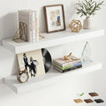 32 Inch Floating Shelves for Wall, 8"D Wood Storage Shelves, White Finish