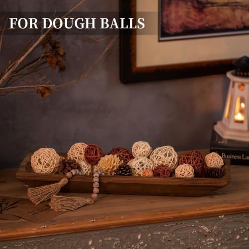 Hanobe Large Wood Decorative Dough Bowl for Coffee Table Decor, 20" Brown