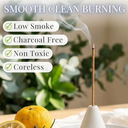 Yuzu Citrus Luxury Japanese Incense Sticks 60sticks Lemon Orange Mndarin Musk Coreless Low Smoke Natural Charcoal Free Non Toxic Aromatherapy Meditation Calming Stress Relief Relaxation Yoga TOMORI