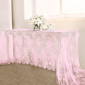 Pink Lace Table Cloth 60x120inch Tablecloth for Decorations Centerpieces