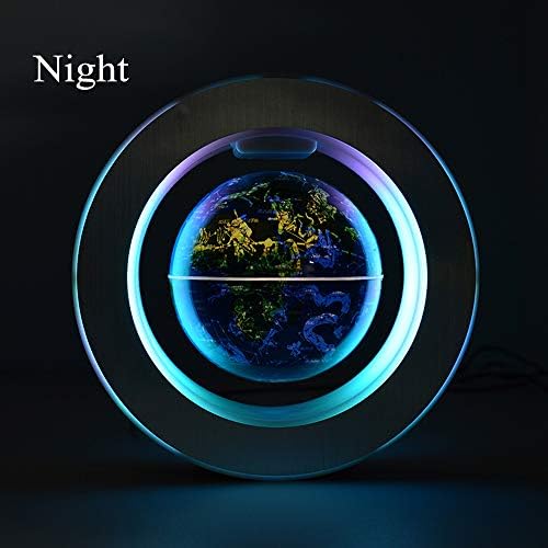 Magnetic Levitation Floating World Map with Constellations LED Light Globe 2 in 1 Anti Gravity Suspending in The Air Decoration Gadget (Blue 6 inch)