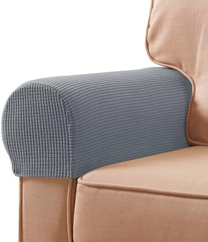 SUBRTEX Stretch Couch Arm Covers Set of 2, Non-Slip Sofa Armrest Slipcovers