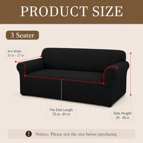 Sofa Cover Stretch Soft Washable with Non-Slip Foam Elastic Bottom