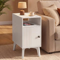 VASAGLE End Table with Charging Station, Narrow Side Table, Nightstand