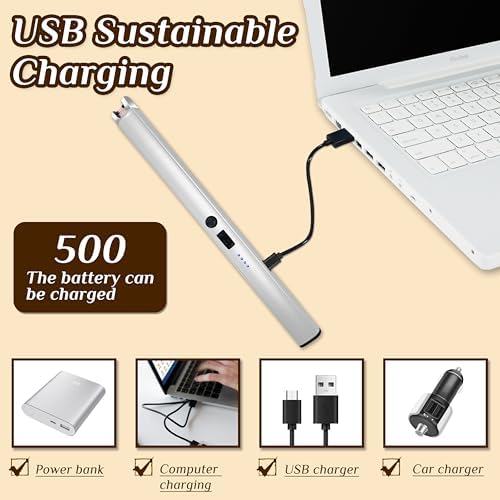 2 PCS Candle Lighter,Windproof Flameless Rechargeable Electric Lighter
