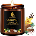 Coconut Vanilla Candles, 7oz Vanilla Coconut Scented Candle, Natural Soy Candles for Home Scented, Long Lasting with 50 Hour Burn Time, Gifts for Men Women