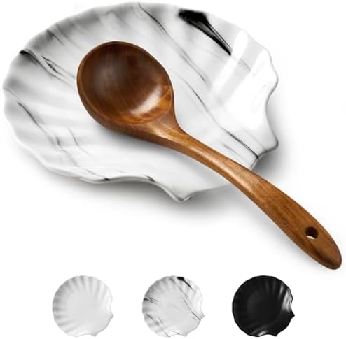 ABRUTY Spoon Rest for Stove Top, Ceramic Spoon Holder for Counter, Modern Farmhouse Decor Accessories for Spatula, Spoons or Tongs