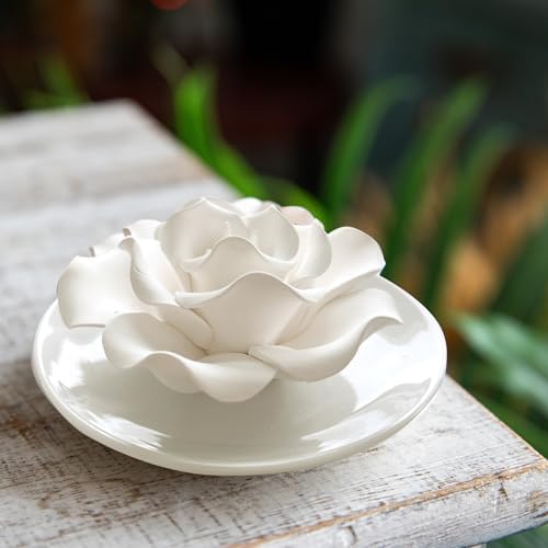 Passive Diffuser for Essential Oil-Ceramic Diffuser Non Electric Oil Diffusers for Small Mini Room, Desk Decorative, Bathroom (Impatiens)