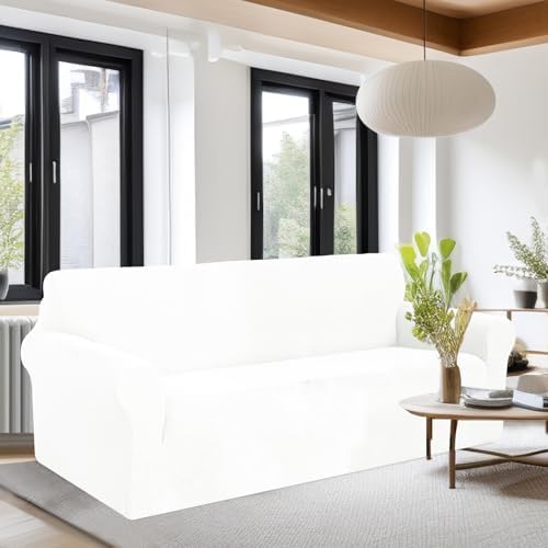 U-NICE HOME Oversized Stretch Couch Cover Slipcover, Ivory White