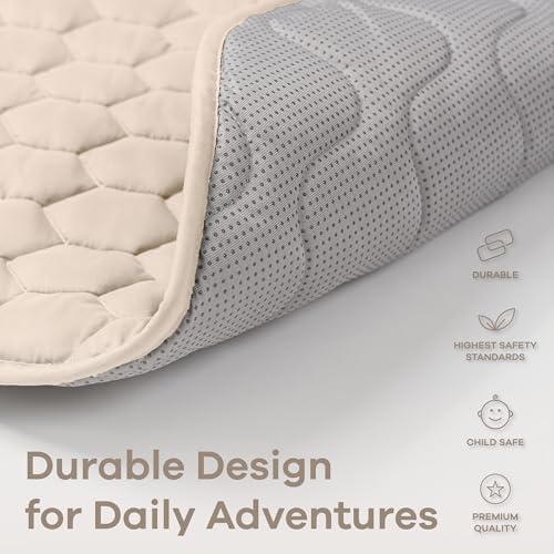 Comfy Cubs Round Kids Play Mat Small 36in Baby Floor Mat - Sand