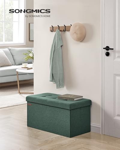 SONGMICS 30 Inches Folding Storage Ottoman Bench, Load 660 lb