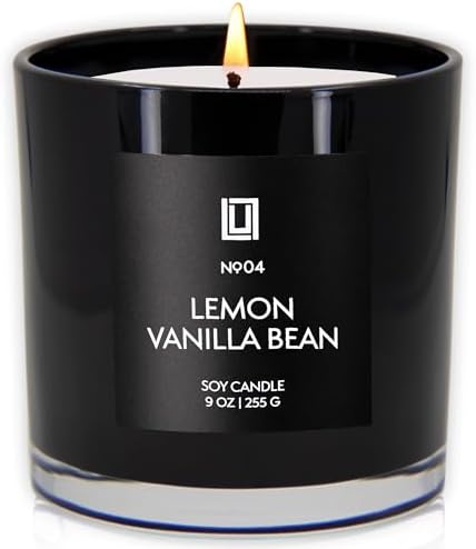 Lulu Candles | Lemon & Vanilla Bean | Luxury Scented Soy Jar Candle | Hand Poured in The USA | Highly Scented & Long Lasting (9 Oz.)