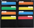 8 Pocket File Pocket Chart, Black, 28" Wide x 26" Tall