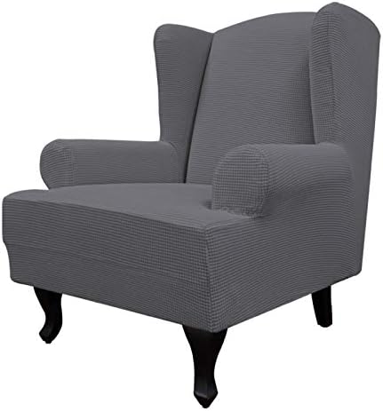 Easy-Going Stretch Large Wingback Chair Sofa Slipcover Gray