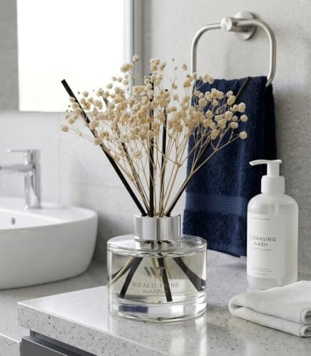 WEALD TRIBE Clean Linen Reed Diffuser for Bathroom Accessories Shelf Decor