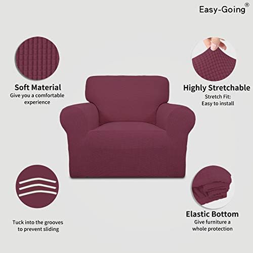 Easy-Going Stretch Chair Slipcover with Arm Washable ASH Rose