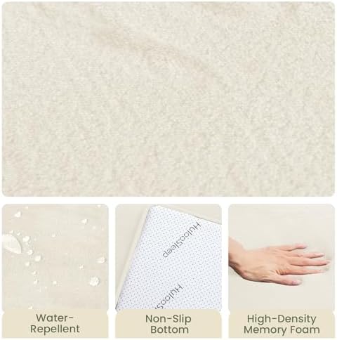 Baby Play Mat for Floor,1.3" Thick Elasti-Foam Large 59"×71" Playpen Mat,Non-Toxic Certified Water-Repellent Coral Velvet, Non-Slip Safe Crawling Mat for Tummy Time, Toddler & Infant(Cream)