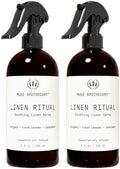 Muse Apothecary Linen Ritual - Aromatic, Soothing, and Relaxing Linen Mist, Laundry and Fabric Spray - Infused with Aromatherapy Essential Oils - 8 oz, Bergamot + French Lavender + Sandalwood, 2 Pack