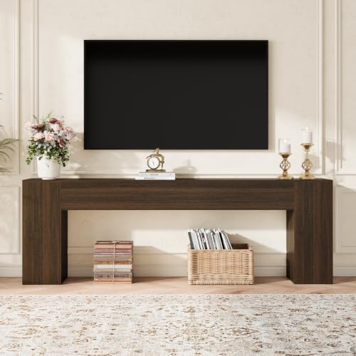 Epecoya Console Table for Living Room 94.5-Inch, Walnut Brown