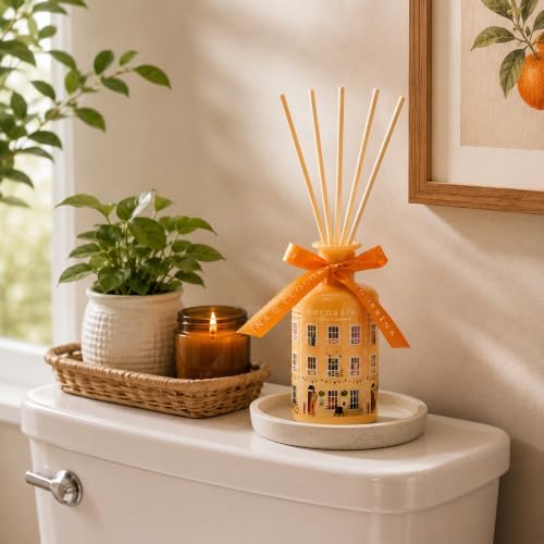 COCORRÍNA Reed Diffuser - Citrus Sunshine 6.76 fl oz Reed Diffuser with 8 Sticks Home Fragrance Bathroom Shelf Decor (Festive House Collection)