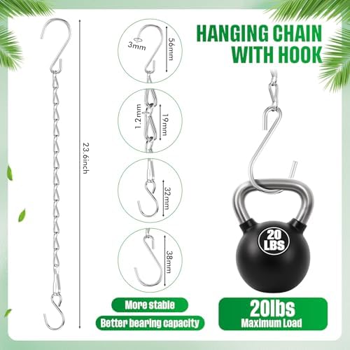 Outus 4 Pack Hanging Chain for Bird Feeders, 23.6 Inch, Silver