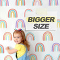 Pastel Rainbow Wall Decals for Playroom & Nursery, Peel and Stick