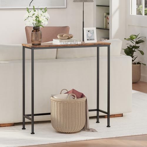 Narrow Console Table, 29.5" Small Entryway Table, Thin EntranceTable, Sofa Table, Behind Couch Table, DisplayTable, for Hallway, Bedroom, Living Room, Foyer, Corridor, Office, Rustic Brown