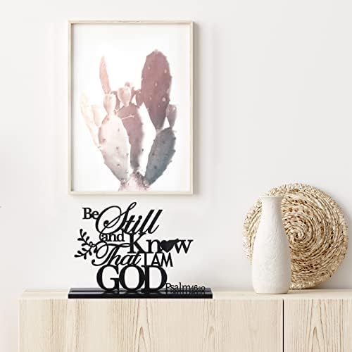 Jetec 1 Pc Remember Prayed Sign Wood Blessed Table Decor, Black, Be Still