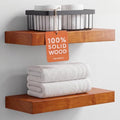 Homeforia 16 Inch Floating Shelves, High-End Solid Pine Wood, Set of 4