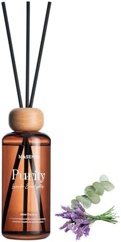 M&SENSE Reed Diffuser, Lavender Eucalyptus, 6.3 oz Natural Essential Oil