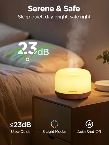 InnoGear 500ml Aromatherapy Diffuser for Home 6 Essential Oils Gift Set