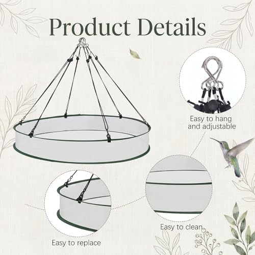 FoldTier 1 Piece Bird Seed Catcher Tray Hanging Round Mesh,30 Inch