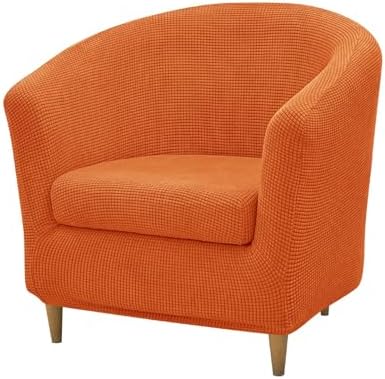 NILUOH Club Chair Slipcover 2-Piece Stretch Barrel Chair Covers Jacquard Tub Chair Slipcovers Soft Armchair Sofa Covers for Living Room
