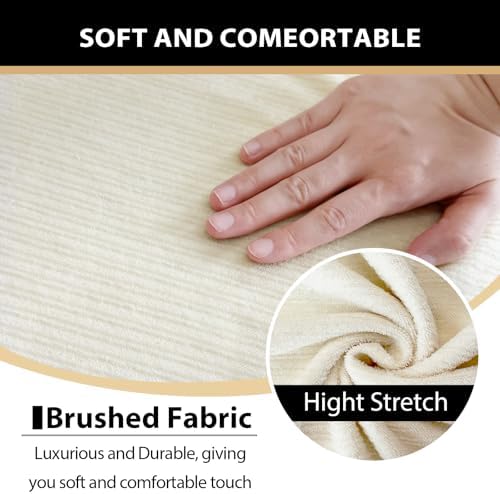 3 Pieces Sofa Covers fot T Cushion Loveseat Slipcover, Sofa Stretch Slip Covers for 2 Cushion Couch with 2 Individual T Shape Seat Covers (Light Yellow, 2 Cushion)
