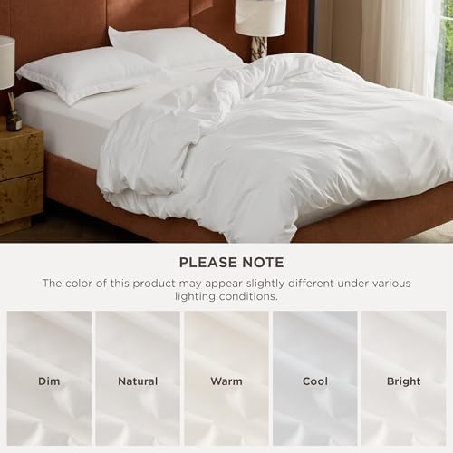 Bedsure Twin/Twin XL Duvet Cover with Fitted Sheet, Double Brushed, White