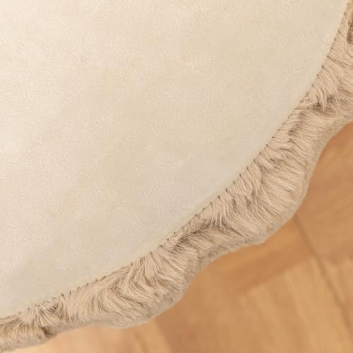 Asuprui Supportive Pouf Ottoman Foot Rest Elevate Your Living Room Decor with Lightweight Pouf Filler Modern Foam Stuffed Poof Perfect to Rest Your Feet (Taupe, 20x20x14 Inches, Round)