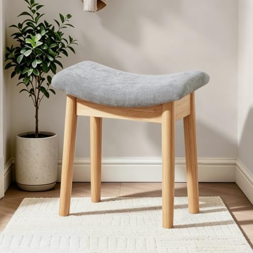 Royal Windsor Vanity Stool, 18" H Makeup Chair,Small Ottoman Stool