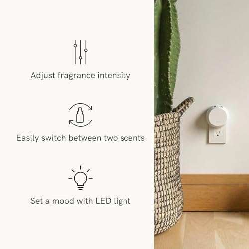 Pura - Smart Home Fragrance Device Starter Set - Pura 4 - Scent Diffuser for Home - Includes Fragrance Aroma Diffuser - Square Box, Apple Orchards and Banana Birch Scent Refills