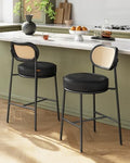 VASAGLE Counter Height Bar Stools Set of 2, PU Leather, 25.1-Inch