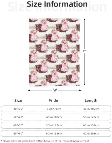 Cartoon Pig Blanket 50"x60", Soft Lightweight Throw Blanket for Kids Teens Adults, All Season Cozy Decorative Blanket for Sofa Bed Couch Travel