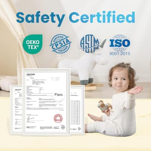 1.3" Thick Baby Play Mat for Floor,79x158 Large Memory Foam Tummy Time Mat