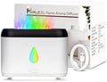Flame Diffuser for Essential Oils, 200ml Ultrasonic Aroma Diffusers with Cool Mist, Aromatherapy Diffuser with Auto-Off Protection, Small Humidifier for Home,Office,Bedroom,Gift (7 Colors White)