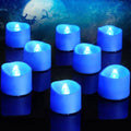 Homemory 12-Pack Blue Flameless Battery Tea Light Candles, 200+ Hours