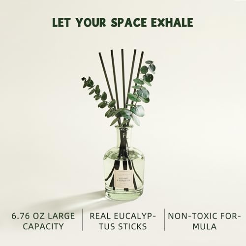 COCORRÍNA Wild Mint & Eucalyptus Reed Diffuser, 6.76 oz