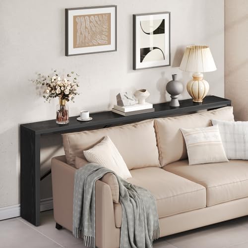 MAHANCRIS Console Table, 78.7"Long Sofa Table Behind Couch, Black CTHB20801