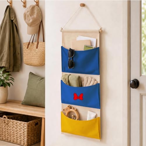 Practical Bow 3-Pocket Hanging Wall Organizer, Space-Saving Door Storage