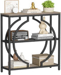 Snughome Entryway Table with 3 Tier Storage Shelves, Narrow Console Table Industrial Sofa Table with Circle Base, Behind The Couch Entrance Table for Hallway, Living Room, Foyer